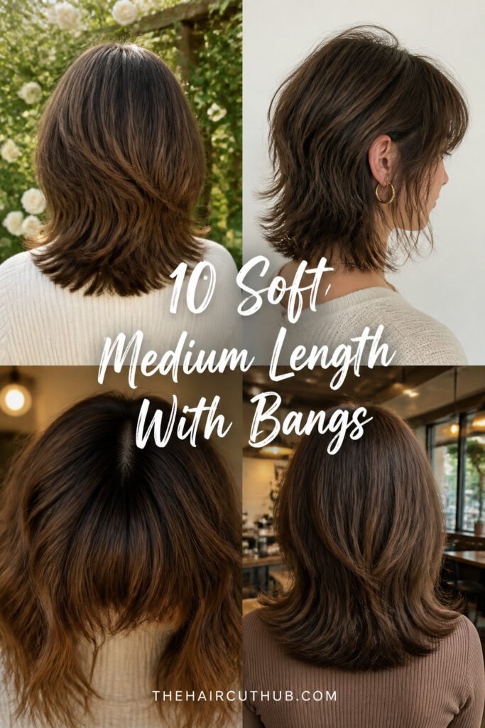10 Soft Medium Length Haircuts For Thick Hair With Bangs