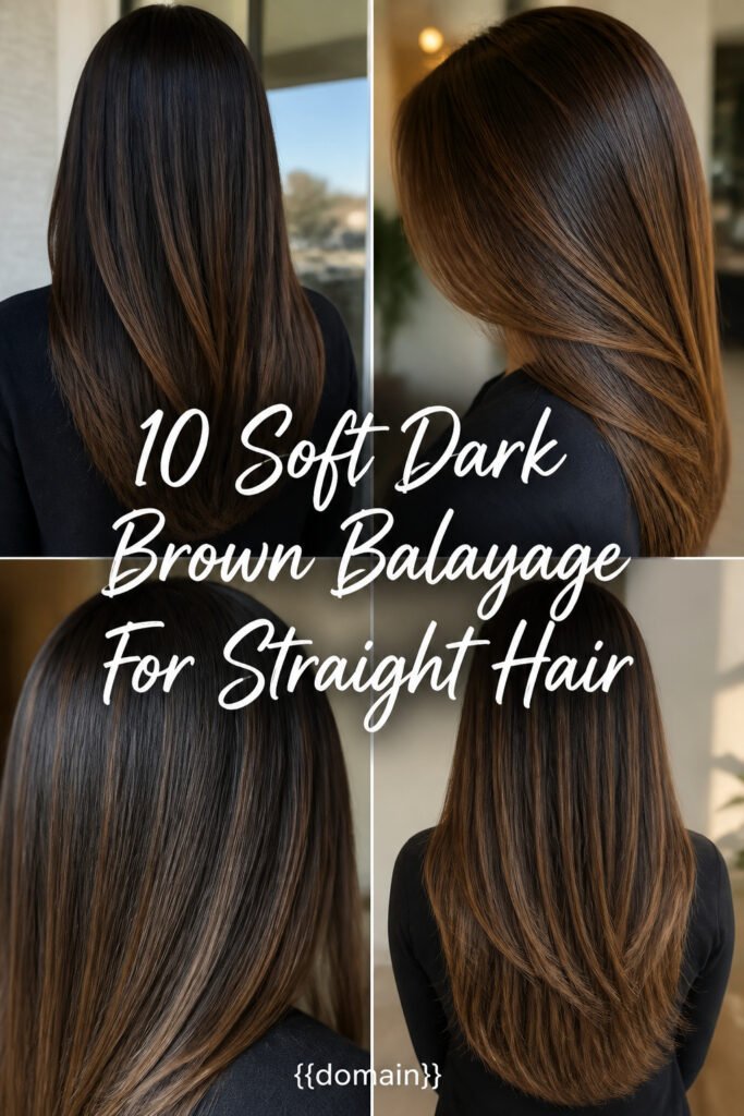 10 Soft Dark Brown Balayage For Straight Hair