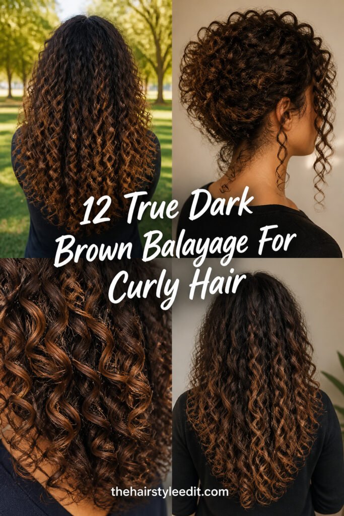 12 True Dark Brown Balayage For Curly Hair