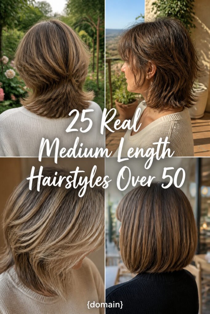 25 Real Medium Length Hairstyles For Women Over 50 With…