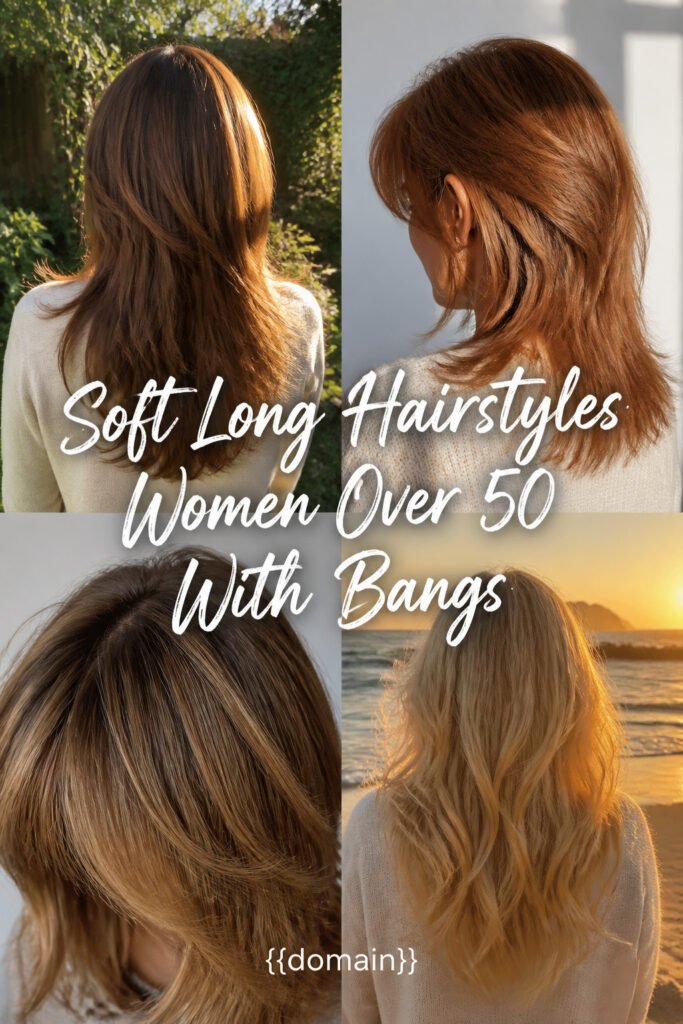 10 Soft Long Hairstyles For Women Over 50 With Bangs