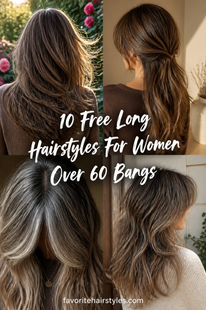 10 Free Long Hairstyles For Women Over 60 With Bangs
