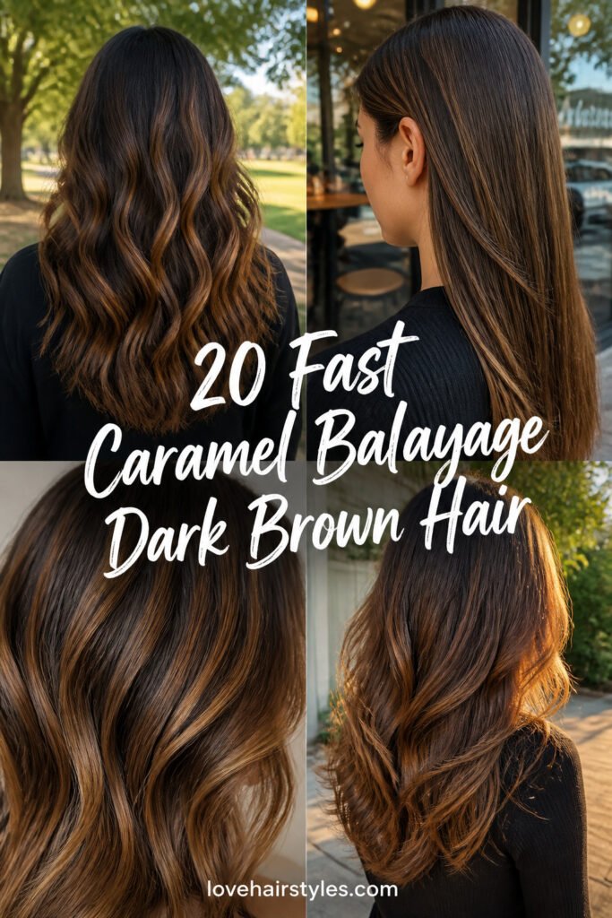 20 Fast Caramel Balayage On Dark Brown Hair