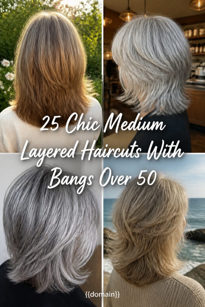 25 Chic Medium Layered Haircuts With Bangs Over 50