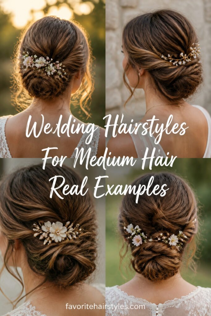 Wedding Hairstyles For Medium Hair (Real Examples)