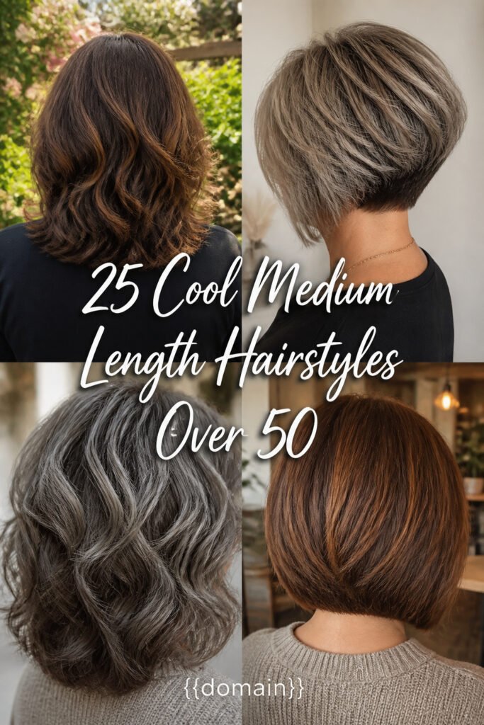 25 Cool Medium Length Hairstyles For Women Over 50 With…