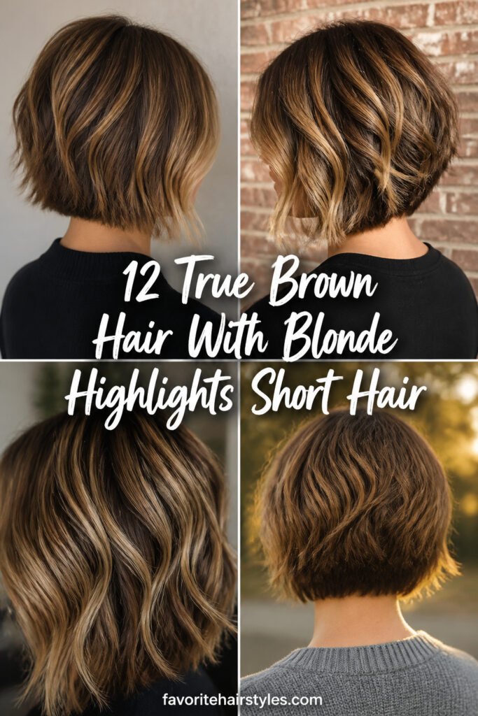 12 True Brown Hair With Blonde Highlights For Short Hair