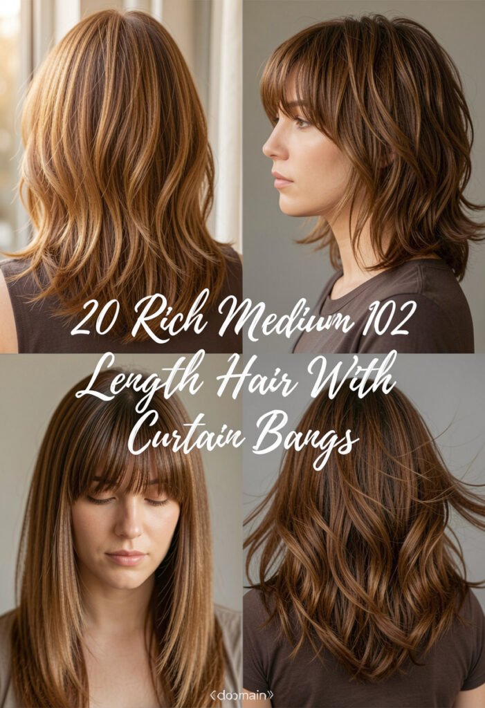 20 Rich Medium Length Hair With Curtain Bangs
