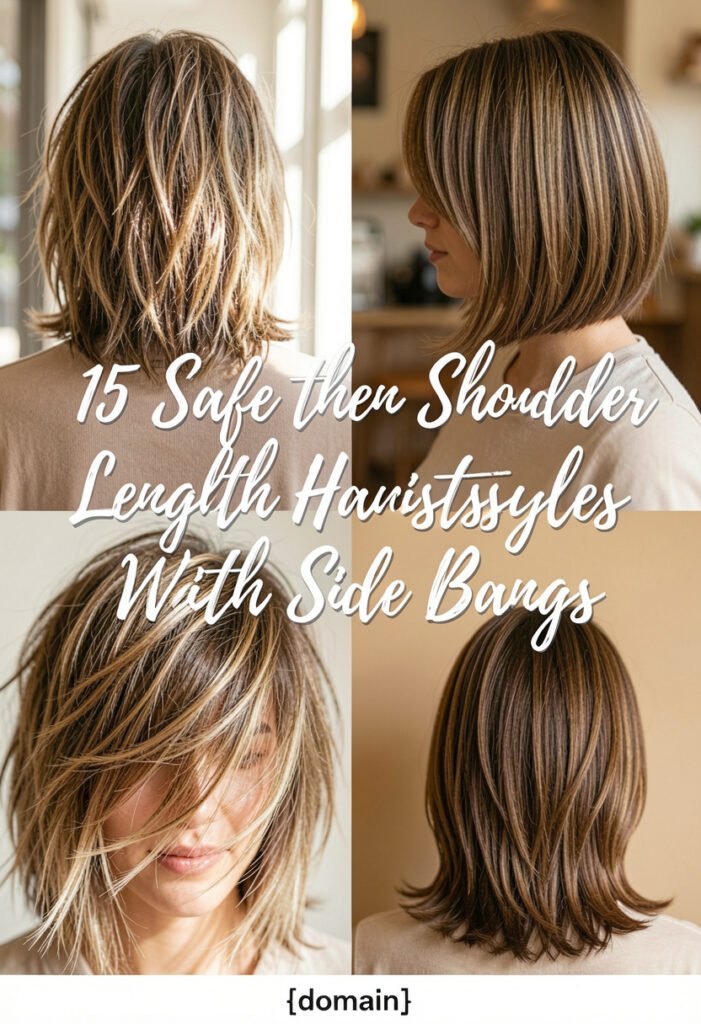 15 Safe Shoulder Length Hairstyles With Side Bangs