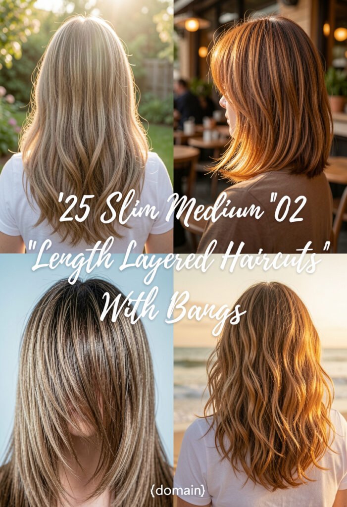 25 Slim Medium Length Layered Haircuts With Bangs