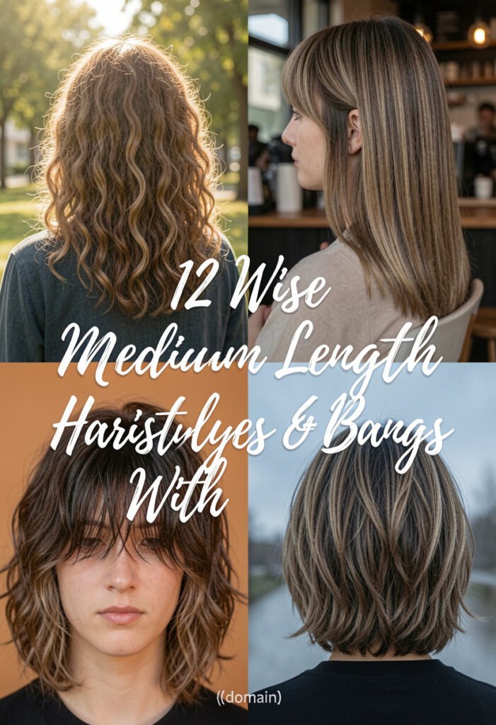12 Wise Medium Length Hairstyles With Bangs For Round Face