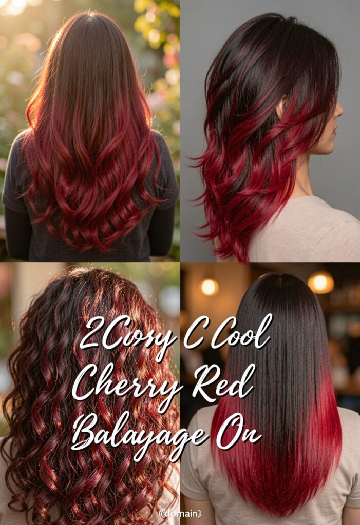 25 Cool Cherry Red Balayage On Dark Hair