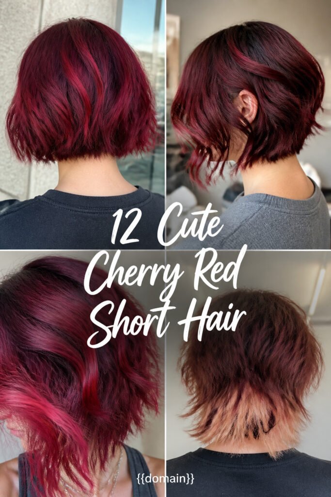 12 Cute Cherry Red Hair Color Ideas For Short Hair
