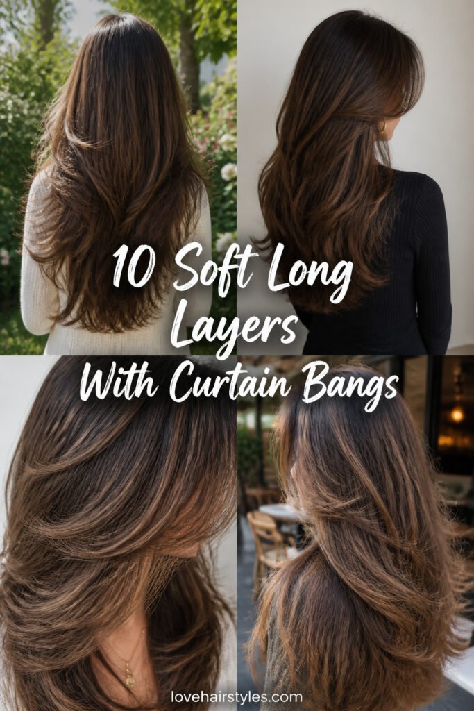 10 Soft Long Layers With Curtain Bangs