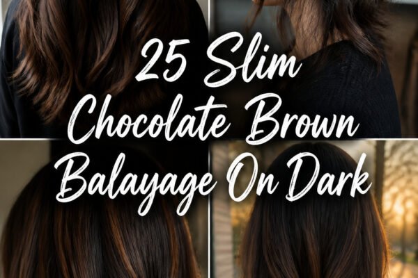25 Slim Chocolate Brown Balayage On Dark Hair