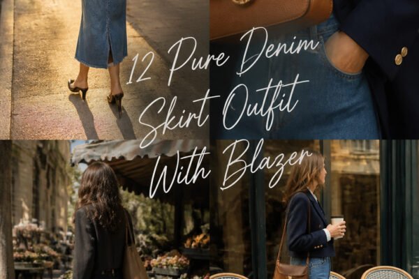 12 Pure Denim Skirt Outfit With Blazer