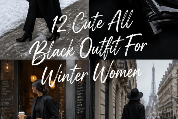 12 Cute All Black Outfit For Winter Women