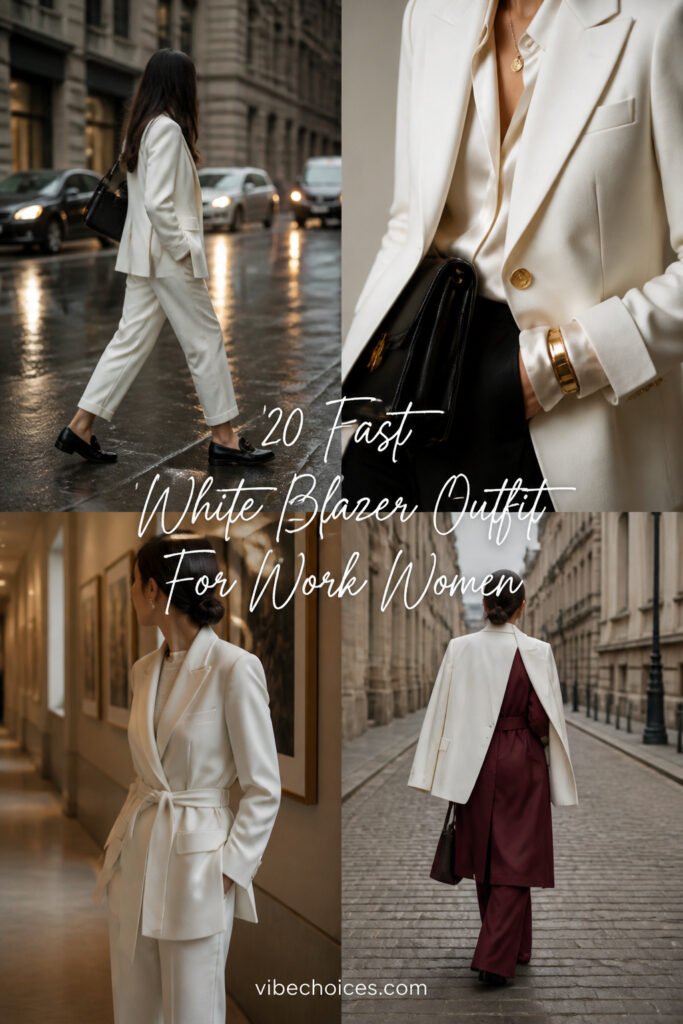 20 Fast White Blazer Outfit For Work Women