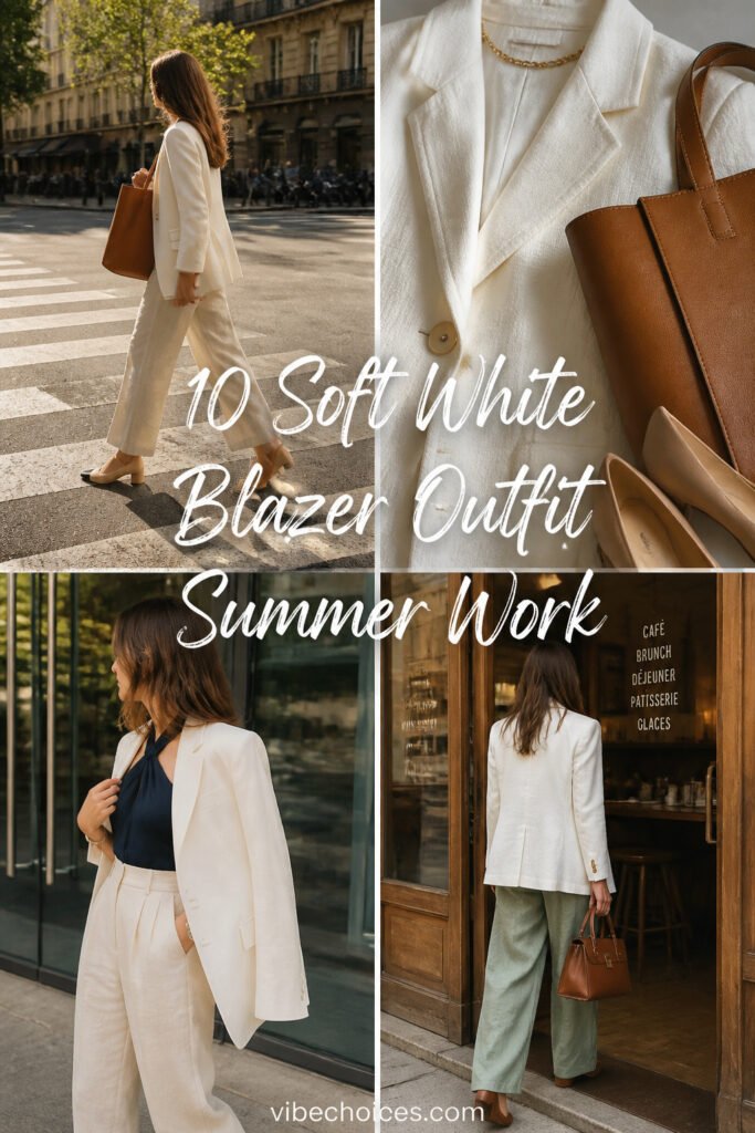 10 Soft White Blazer Outfit Summer Work