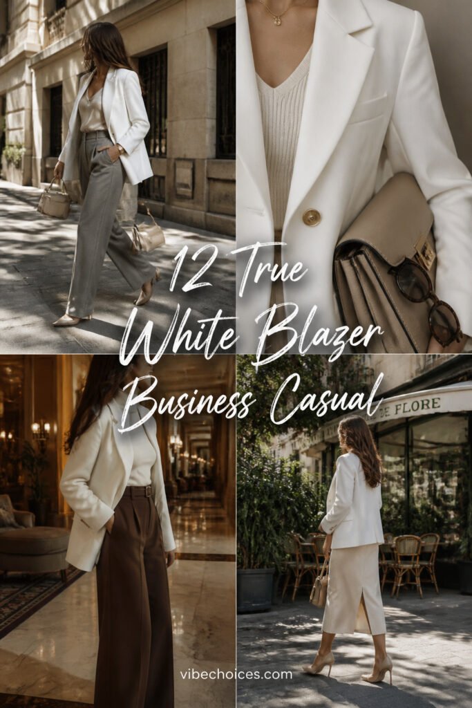 12 True White Blazer Business Casual Outfit