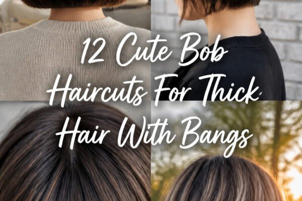 12 Cute Bob Haircuts For Thick Hair With Bangs