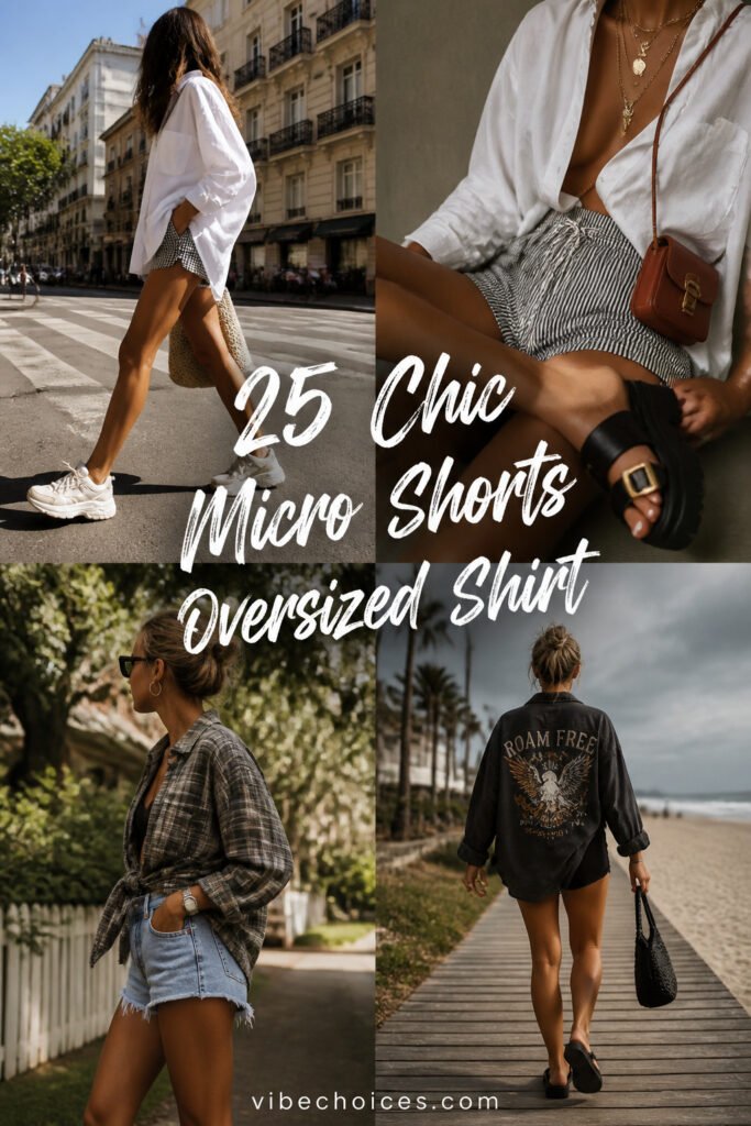 25 Chic Micro Shorts Outfit With Oversized Shirt