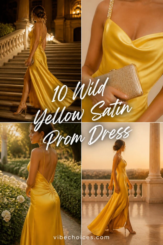 10 Wild Yellow Satin Prom Dress
