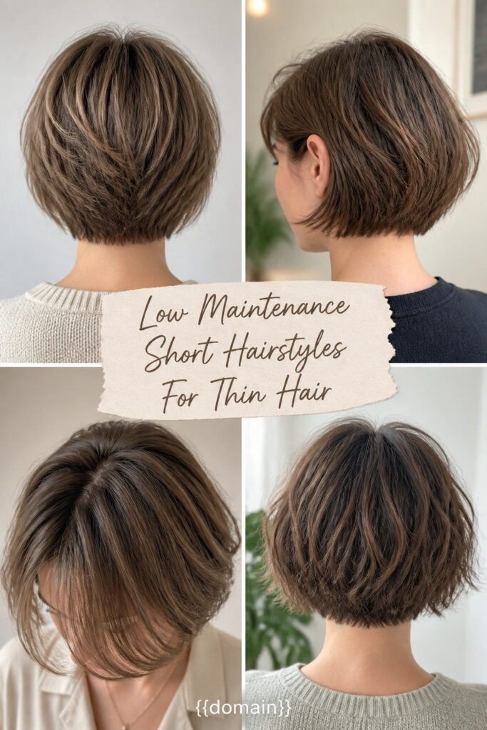 Low Maintenance Short Hairstyles For Thin Hair (Real…