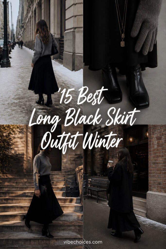15 Best Long Black Skirt Outfit Winter