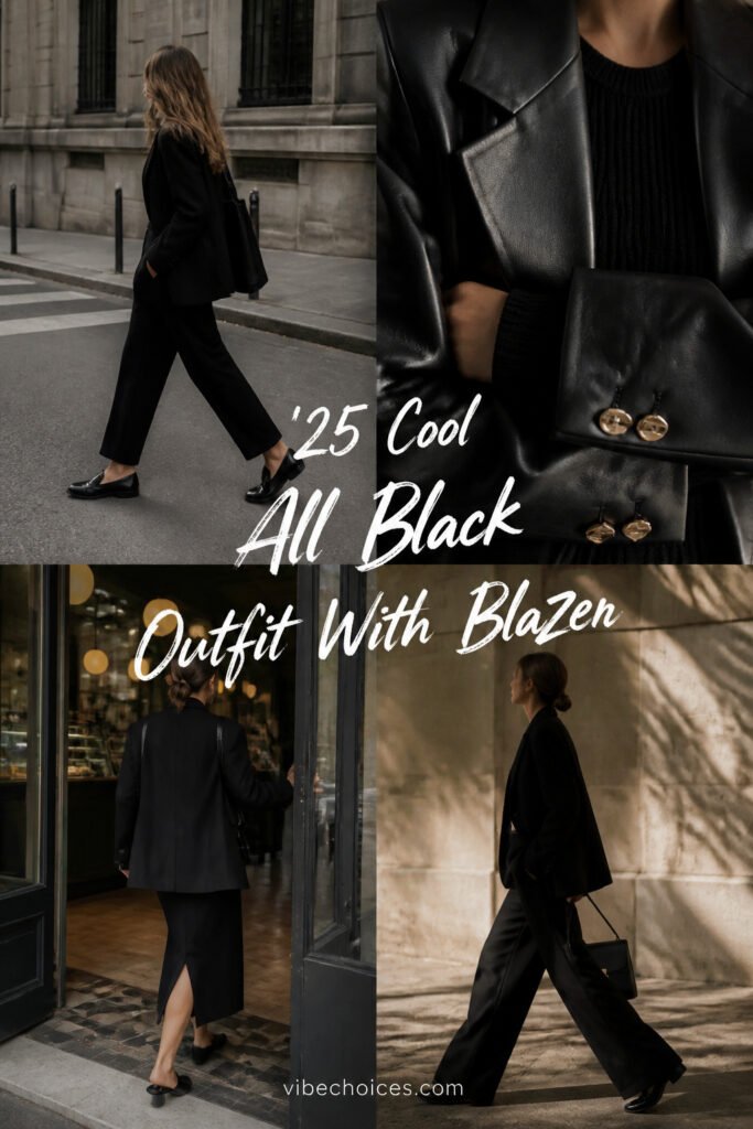 25 Cool All Black Outfit With Blazer