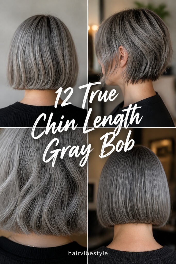 12 True Chin Length Gray Bob Haircut Ideas