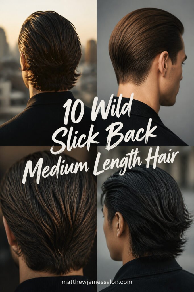 10 Wild Slick Back Medium Length Hair Men